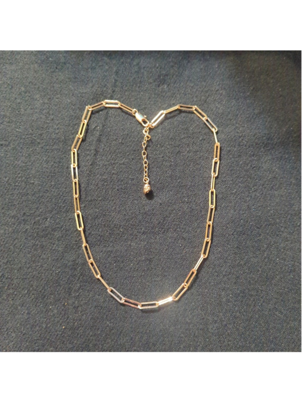 Gold Tone Paperclip Chain Dainty Delicate Statement Necklace